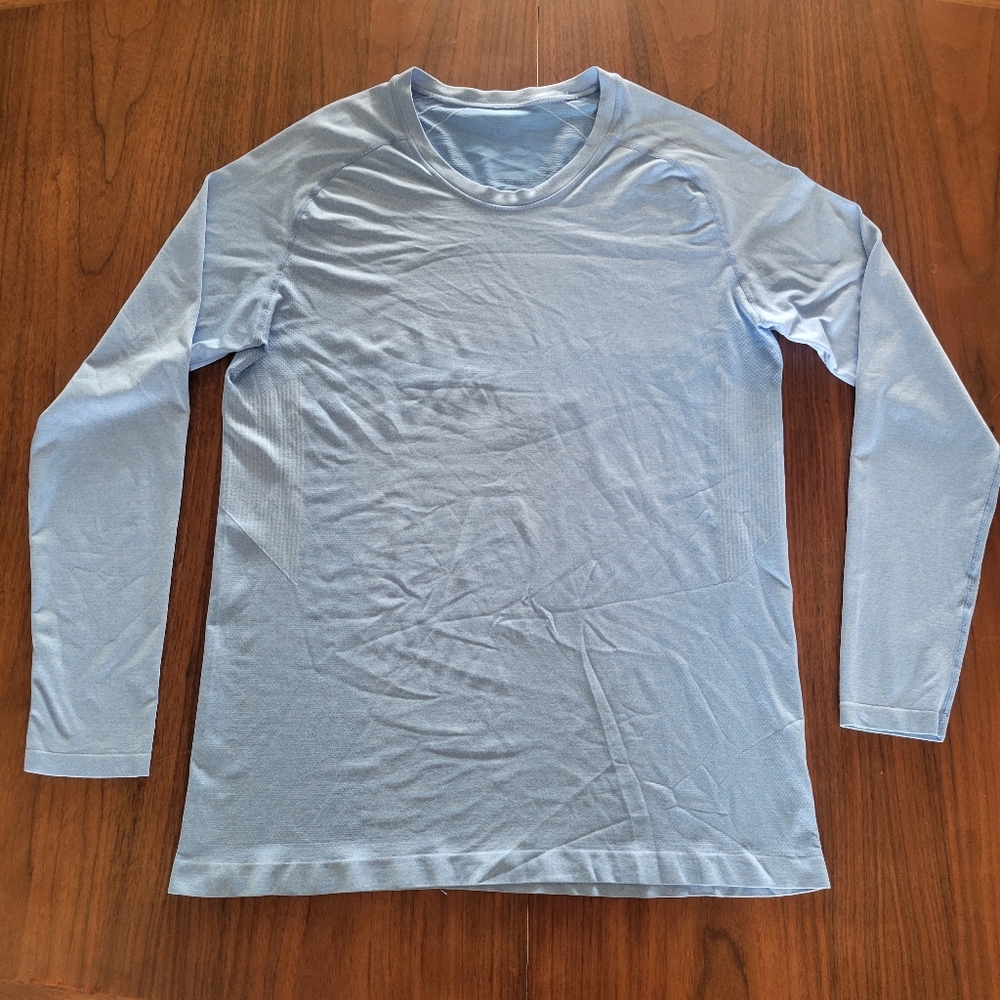 Lululemon Long Sleeve Athletic Shirt Mens XL Blue Performance Raglan Crewneck